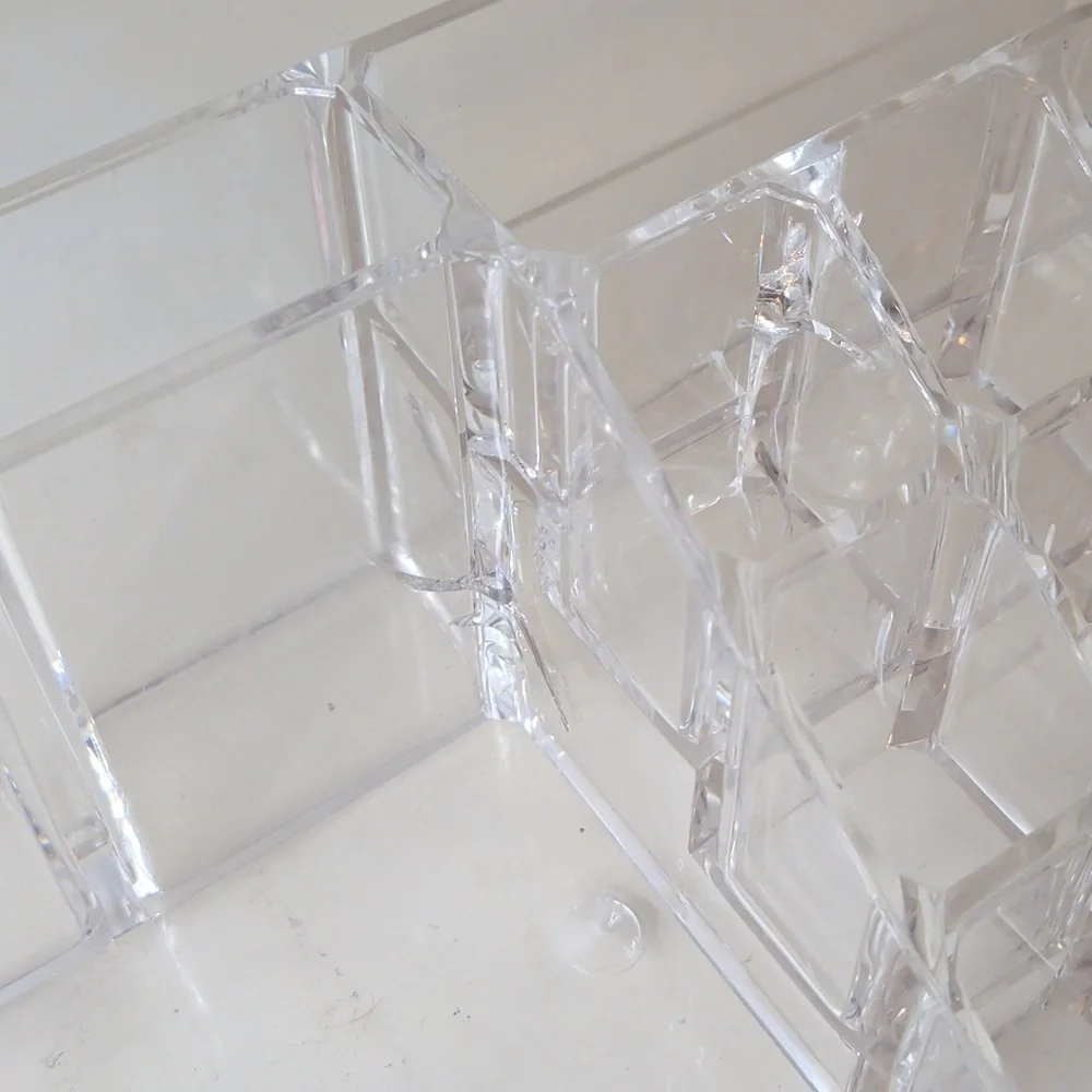 Acrylic Makeup Organizer Set Clear Storage Cosmetic Holder Set Of 2
